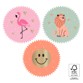 Stickers - Happy gold - per 6 stuks