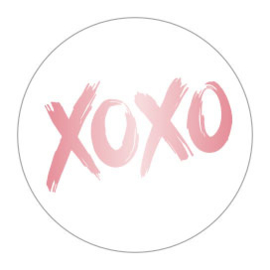 Stickers - XOXO - rosé-goudfolie - per 10 stuks