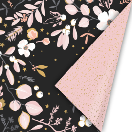 Inpakpapier - Let's decorate - zwart - 2m