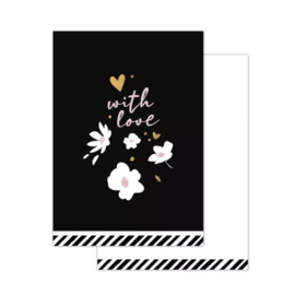 Minikaartje - Coeurs de Fleurs - With Love - goudfolie
