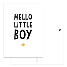 Kaart - Hello little boy - goudfolie