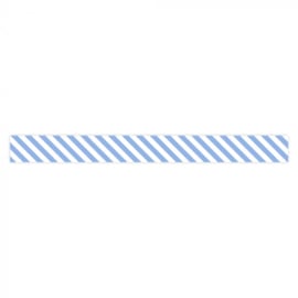 Lint - paperlook - Strepen - zee blauw - 10mm - 3m