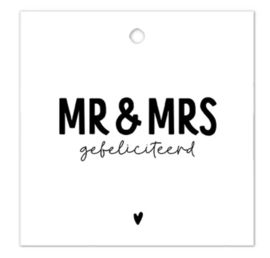 Label - MR & MRS gefeliciteerd - vierkant