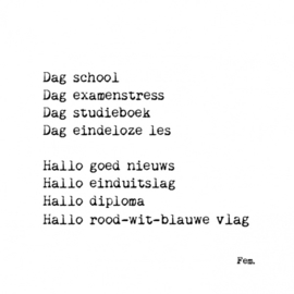 Kaart & Envelop - Dag school, hallo diploma