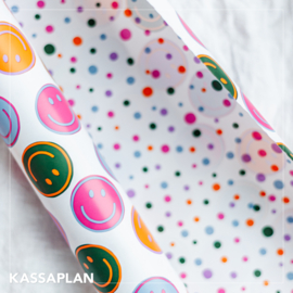 Inpakpapier - Smiley - confetti - 2m