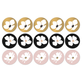 Stickers - Fresh Flowers - assorti - chique - per 10 stuks