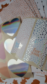 Stickers - Hearts - holografisch - per 10 stuks