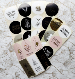 Stickers - Kerst - Assorti-mix - set van 24 stuks