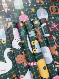 Inpakpapier - Kerst - Kitsch Kerstballen - 2m