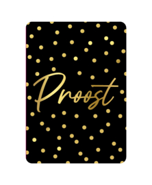Kaart - Proost - zwart/goudfolie