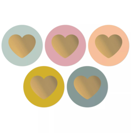 Stickers - Lovely Hearts - Colorful - per 10 stuks