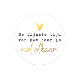 Stickers - Kerst - De fijnste tijd van het jaar - wit - per 10 stuks