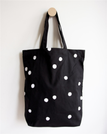 Tas - Shopper black, white dots