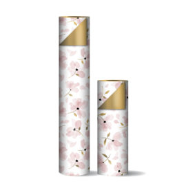 Inpakpapier - Layered Petals - warm - wit / goud / roze - 2m