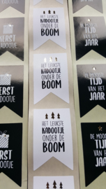 Stickers - Kerst - vaantje - Het leukste kadootje onder de boom - per 10 stuks