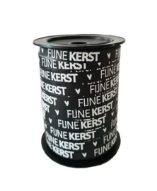 Lint - Kerst - krullint- Fijne Kerst - zwart 10mm - 3m