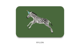 Minikaart - Zebra feestmuts groen