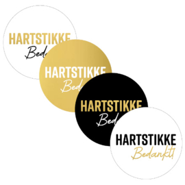 Stickers - HARTSTIKKE Bedankt - assorti - goudfolie - per 8 stuks