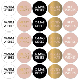 Stickers - Kerst - Kerstwensen - warm - per 10 stuks