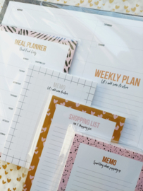 Planner - Weekplanner - Grey Leaves - A4