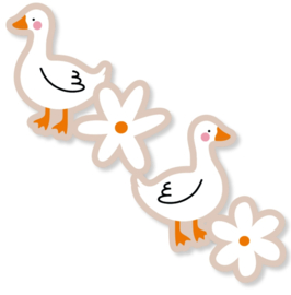 Stickers - Baby Goose - beige - assorti - per 10 stuks