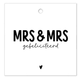 Label - MRS & MRS gefeliciteerd - vierkant