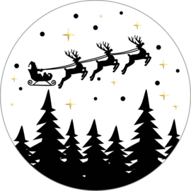 Sticker - Kerst - Flying Santa - per 10 stuks