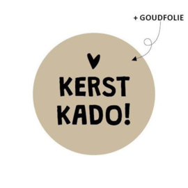 Stickers - Kerst - Kerst Kado! - goud - per 10 stuks