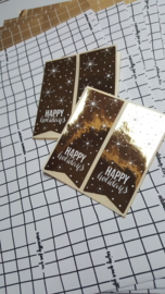 Kadozakje - Wishing you the best - wit/goud - per 5 stuks (17x25cm)