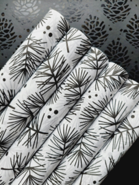Tissue paper / Vloeipapier - Pine tree twigs - op rol - 2m