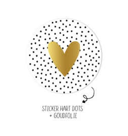 Stickers - Hart Dots Goud - per 10 stuks