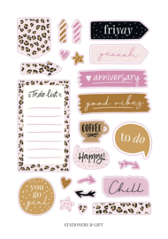 Stickervel - Planner - Pink Leopard - 23 stuks