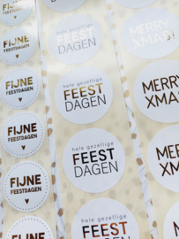Stickers - Kerst - Hele gezellige feestdagen - per 10 stuks