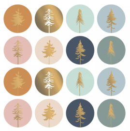 Stickers - Kerst - Lovely Trees - per 8 stuks