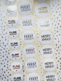 Stickers - Kerst - Hele gezellige feestdagen - per 10 stuks