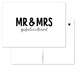 Kaart - MR & MRS gefeliciteerd