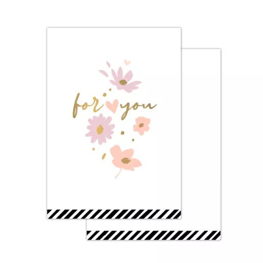 Minikaartje - Coeurs de Fleurs - For You - goudfolie