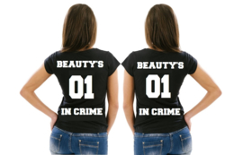 Twinning T-shirt set Beauty's in crime (2 st)