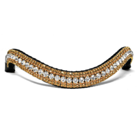 Frontriem Rhinestone Gold & Crystal