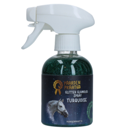 Paardenpraat Glitter Glamour spray Turquoise 250ml