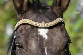 Frontriem Rhinestone Gold & Crystal