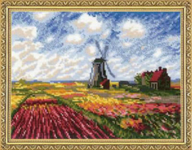 Borduurpakket Tulip Fields after C. Monet's Painting - RIOLIS    ri-1643