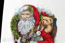Borduurpakket Santa with Wreath - Merejka    mer-k133