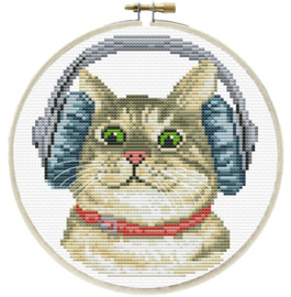 Voorbedrukt borduurpakket DJ Kitty - Needleart World    nw-nc240-058