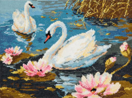 Borduurpakket Swan couple - Chudo Igla (Magic Needle)    ci-064-001