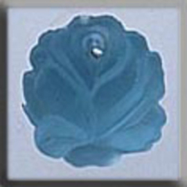 Glass Treasures Medium Rose-Matte Aqua - Mill Hill mh-12016