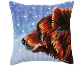 Kussen borduurpakket Winter animals - Collection d'Art    cda-5305