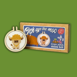 Borduurpakket Matchbox Och aye the Moo! (Highland Cow) - ckc-mb-020