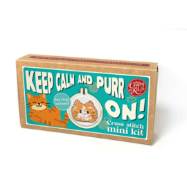 Borduurpakket Matchbox - Keep Calm and Purr On! - ckc-mb-206