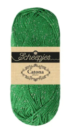 Scheepjes Catona Shine Zilver Groen 515-S / Emerald - Silver